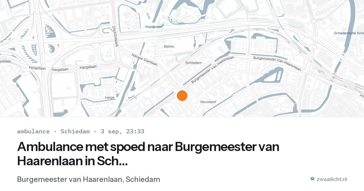 Ambulance met spoed naar Burgemeester van Haarenlaan in Schiedam — 3 sep 2026