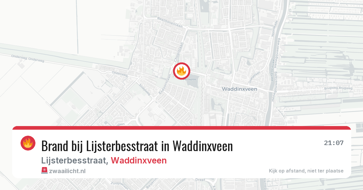 Brand bij Lijsterbesstraat in Waddinxveen — 28 mrt 2026