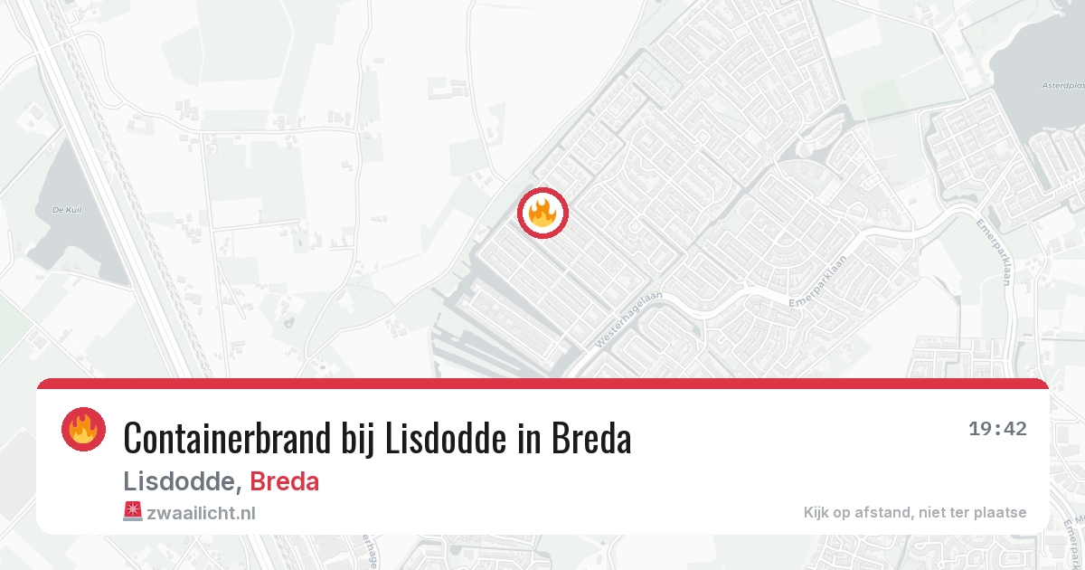 Containerbrand bij Lisdodde in Breda — 8 aug 2026