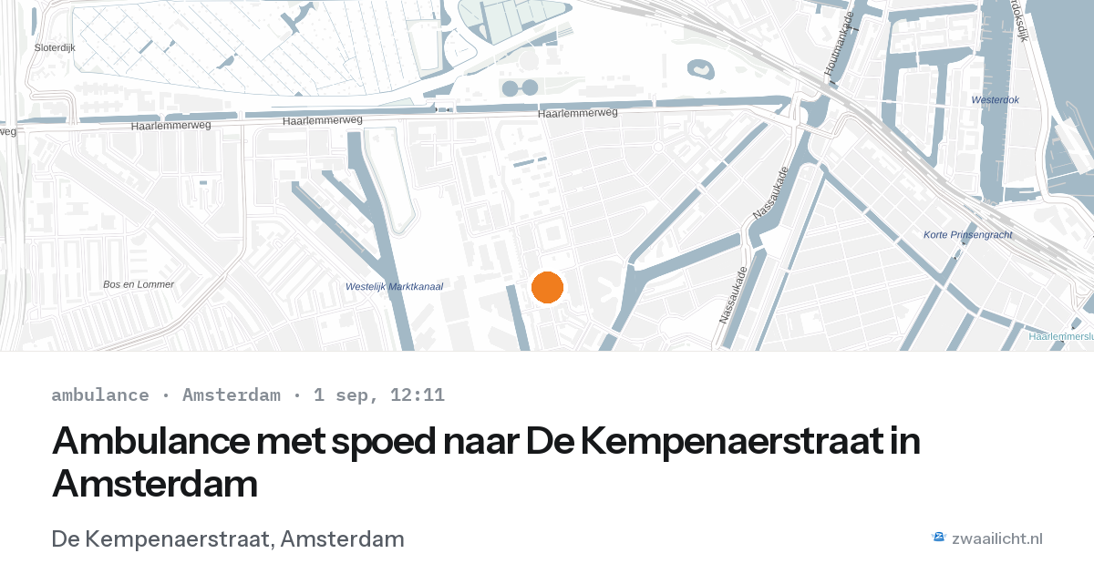 Ambulance met spoed naar De Kempenaerstraat in Amsterdam — 1 sep 2026