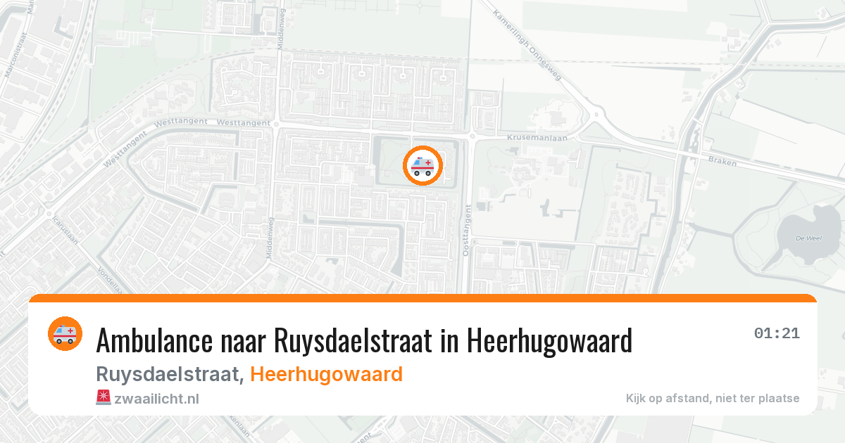 Ambulance naar Ruysdaelstraat in Heerhugowaard — 10 jul 2026