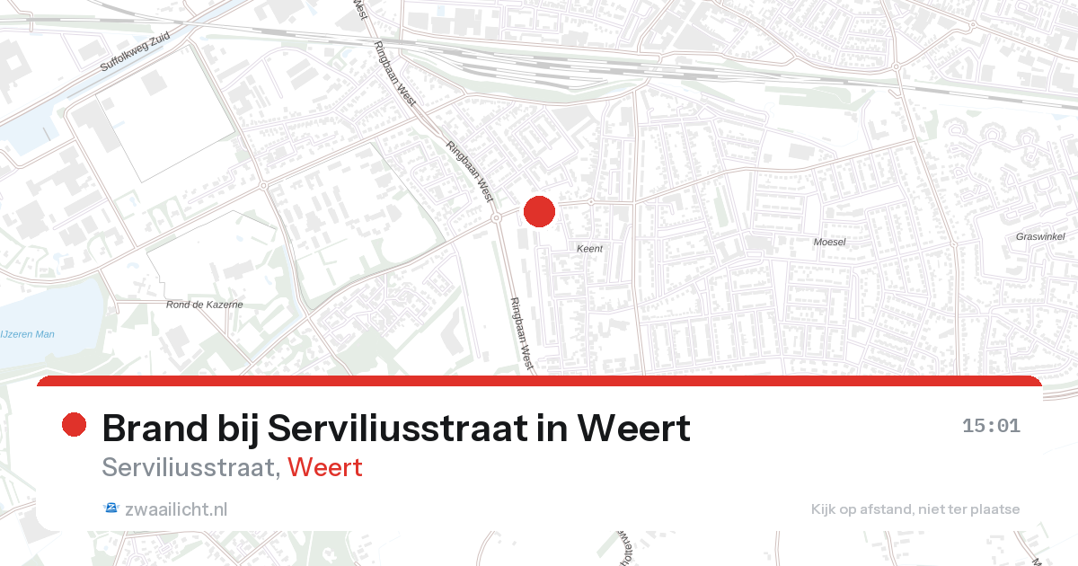 Brand bij Serviliusstraat in Weert — 28 aug 2026