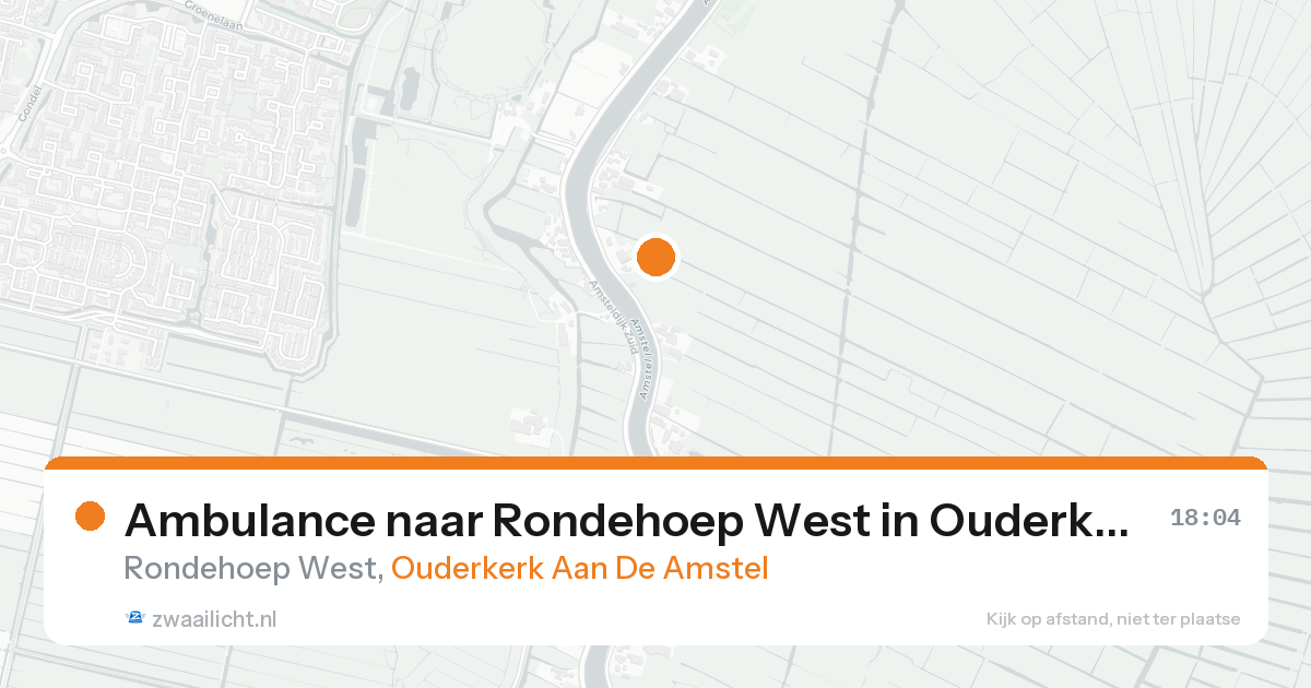 Ambulance naar Rondehoep West in Ouderkerk Aan De Amstel — 18 aug 2026