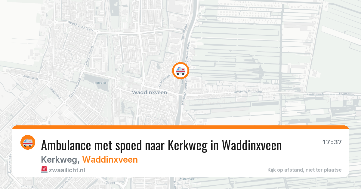 Ambulance met spoed naar Kerkweg in Waddinxveen — 1 aug 2026
