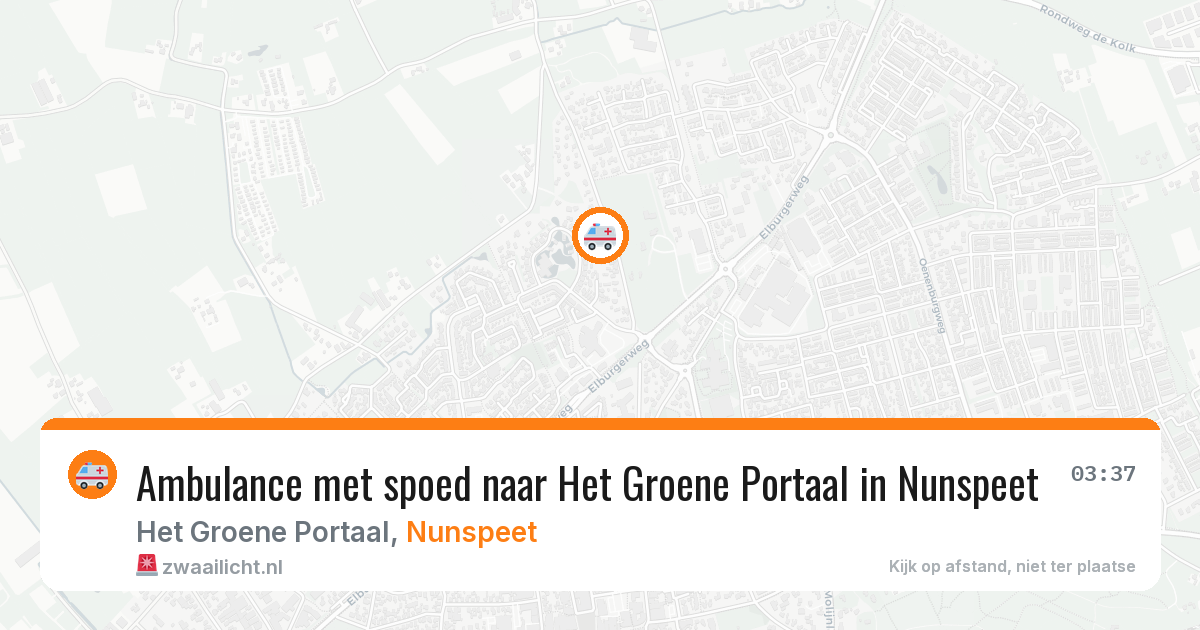 Ambulance met spoed naar Het Groene Portaal in Nunspeet — 21 apr 2026