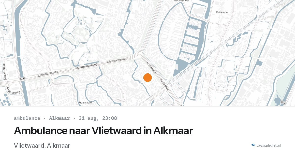 Ambulance naar Vlietwaard in Alkmaar — 31 aug 2026