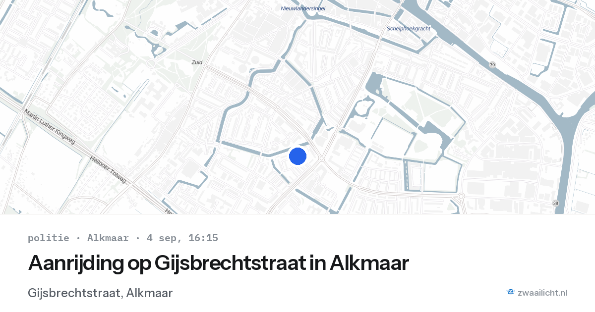 Aanrijding op Gijsbrechtstraat in Alkmaar — 4 sep 2026