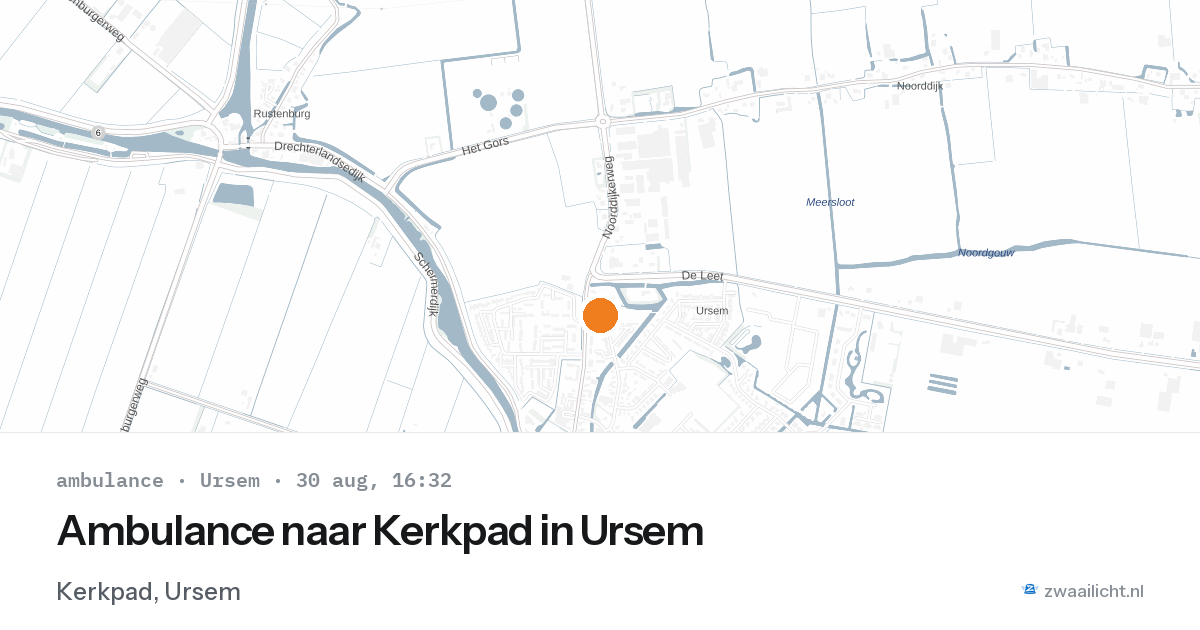 Ambulance naar Kerkpad in Ursem — 30 aug 2026