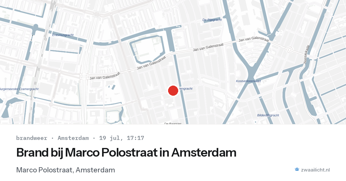Brand bij Marco Polostraat in Amsterdam — 19 jul 2026