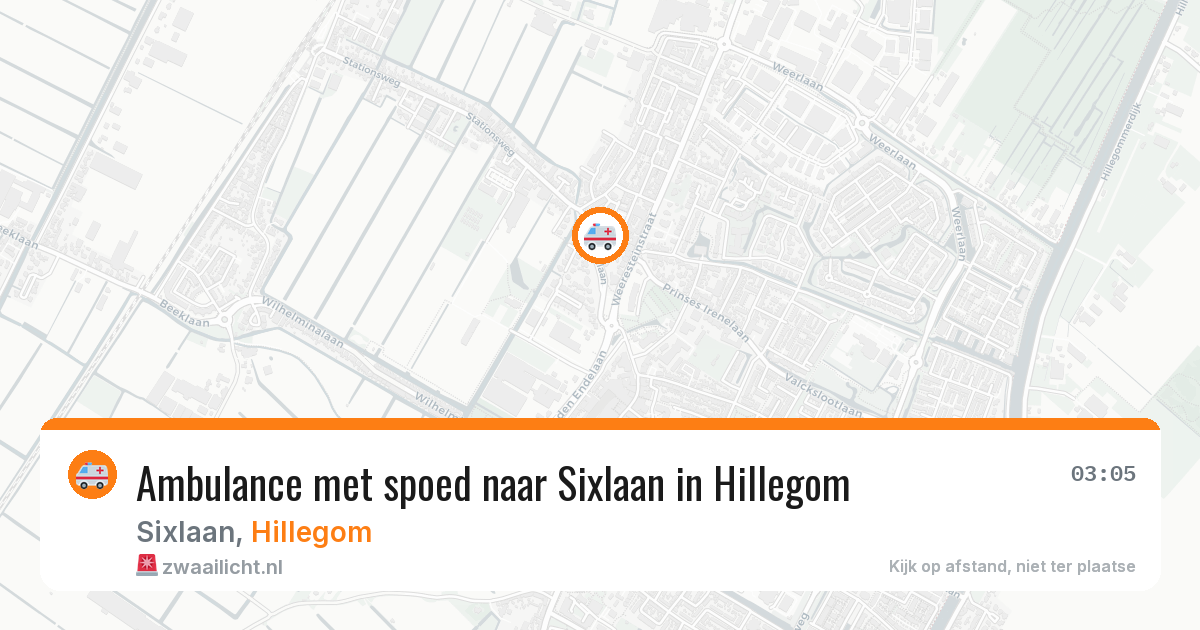 Ambulance met spoed naar Sixlaan in Hillegom — 22 mrt 2026