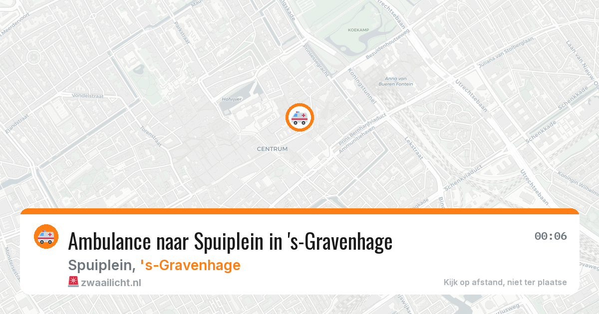 Ambulance naar Spuiplein in 's-Gravenhage — 21 jun 2026