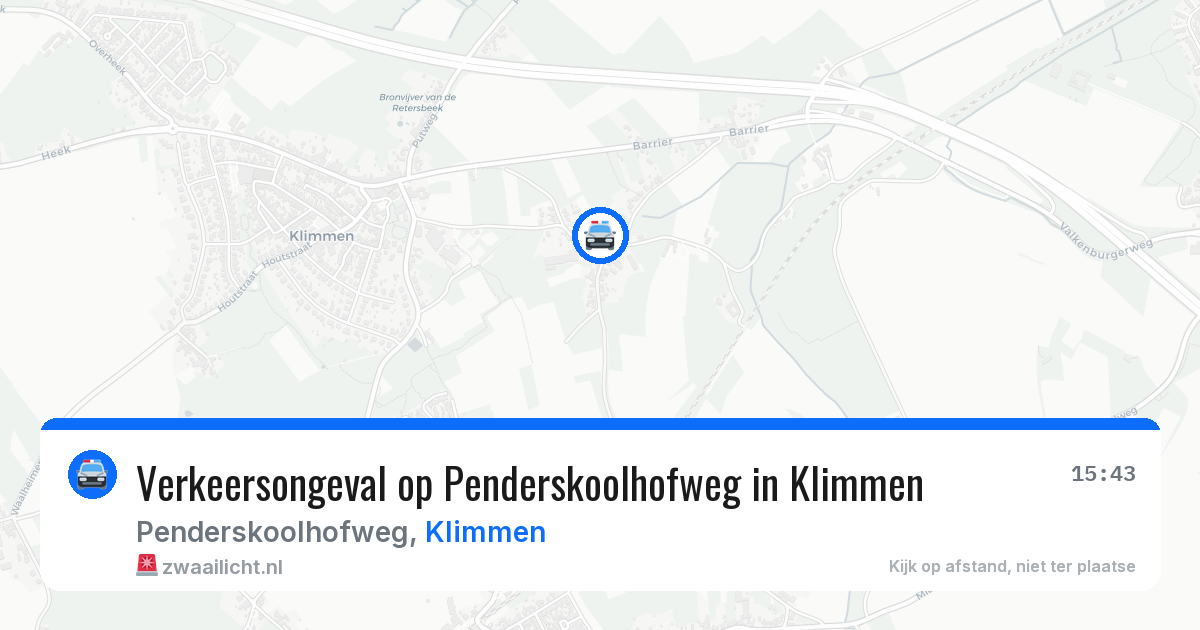 Verkeersongeval op Penderskoolhofweg in Klimmen — 1 mei 2026