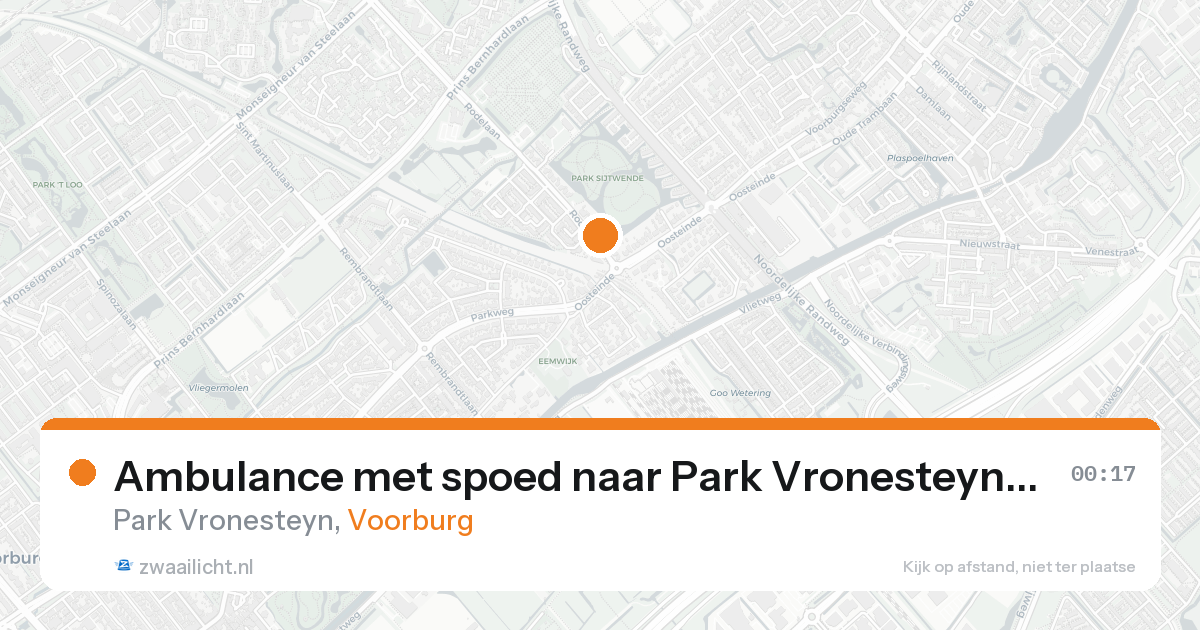 Ambulance met spoed naar Park Vronesteyn in Voorburg — 17 aug 2026