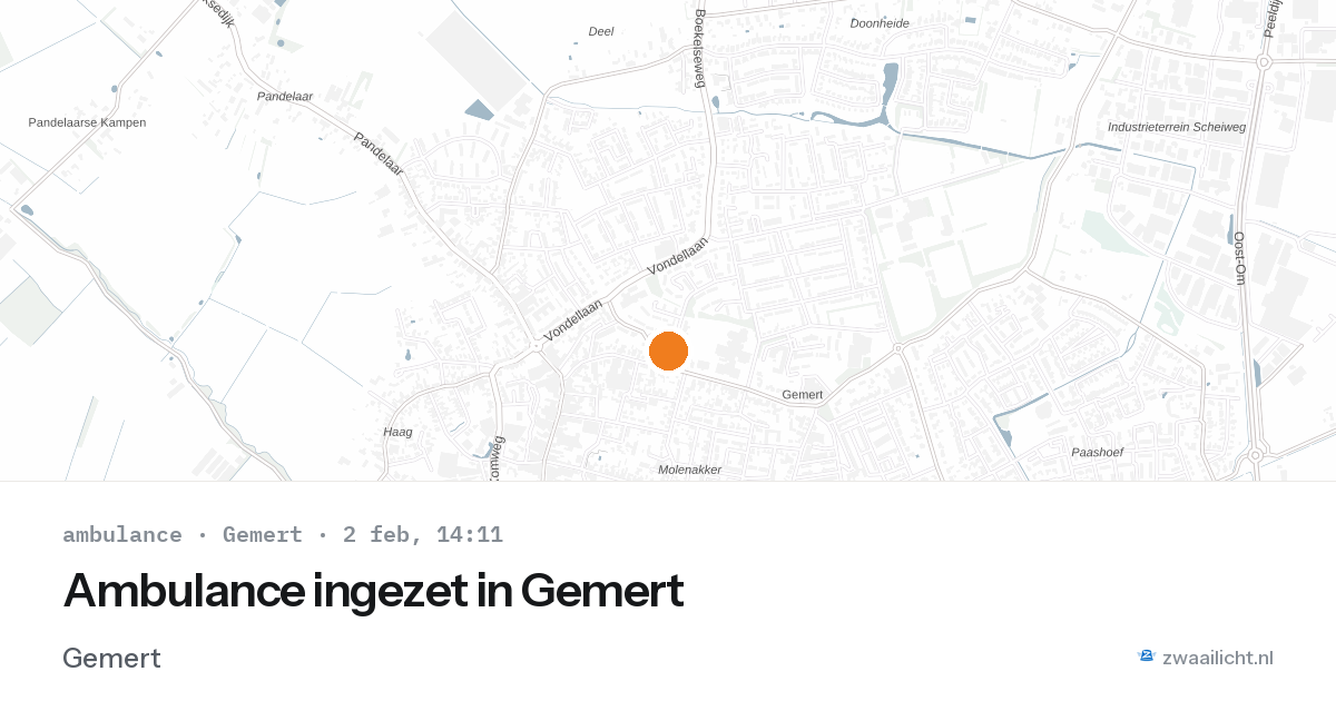 Ambulance ingezet in Gemert — 2 feb 2026