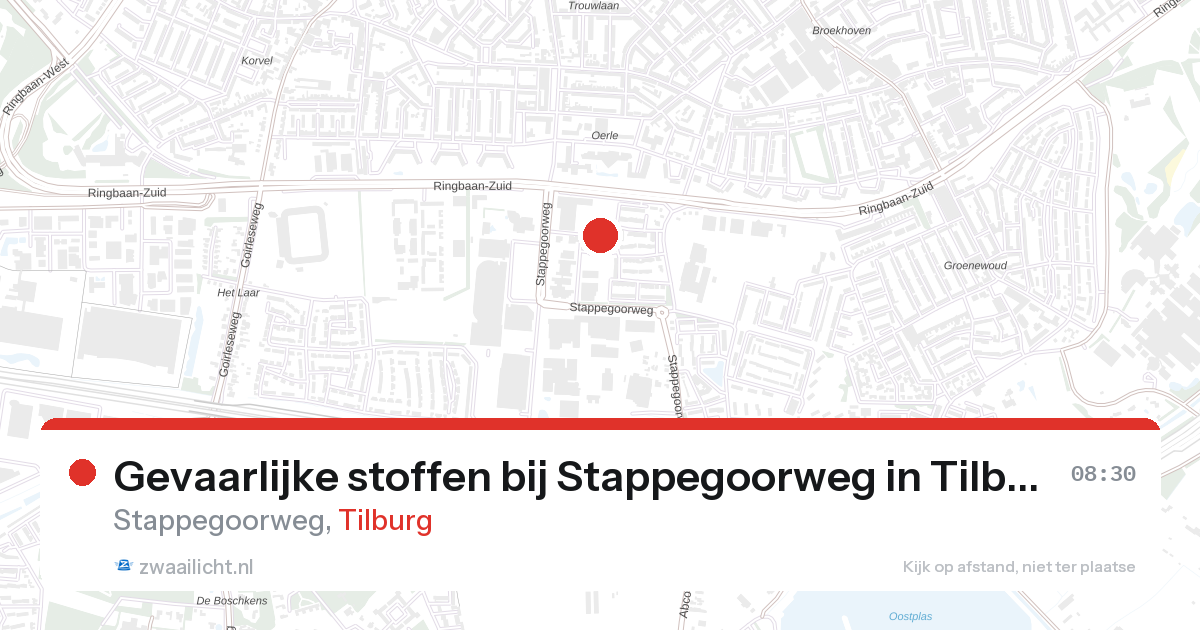Gevaarlijke stoffen bij Stappegoorweg in Tilburg — 27 aug 2026