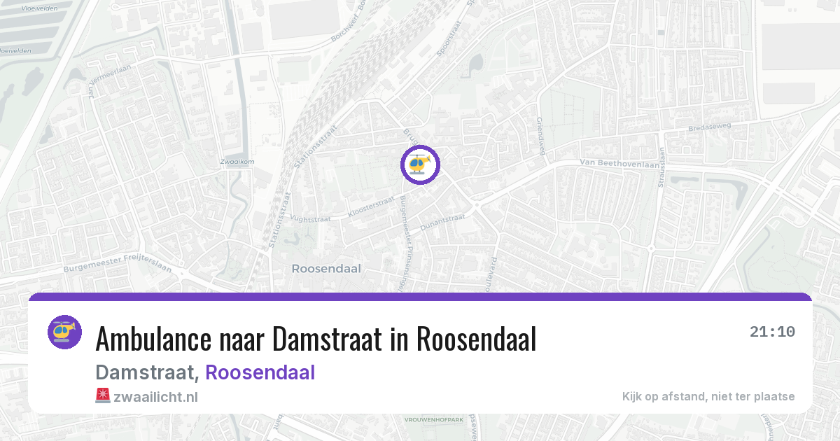 Ambulance naar Damstraat in Roosendaal — 30 jul 2026