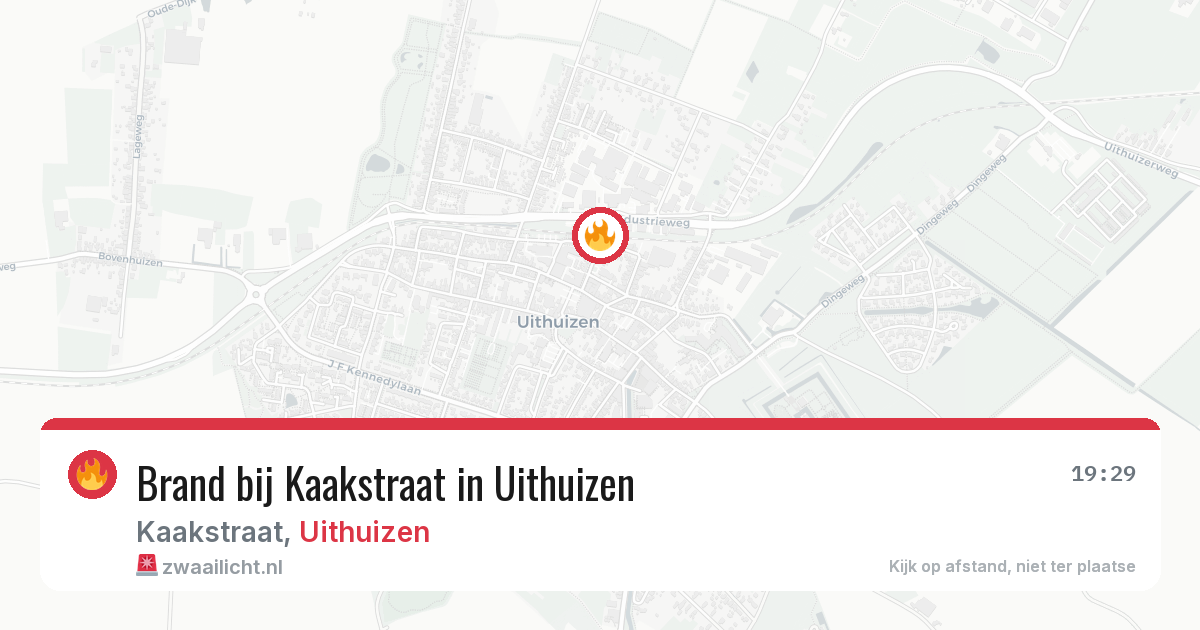 Brand bij Kaakstraat in Uithuizen — 7 aug 2026