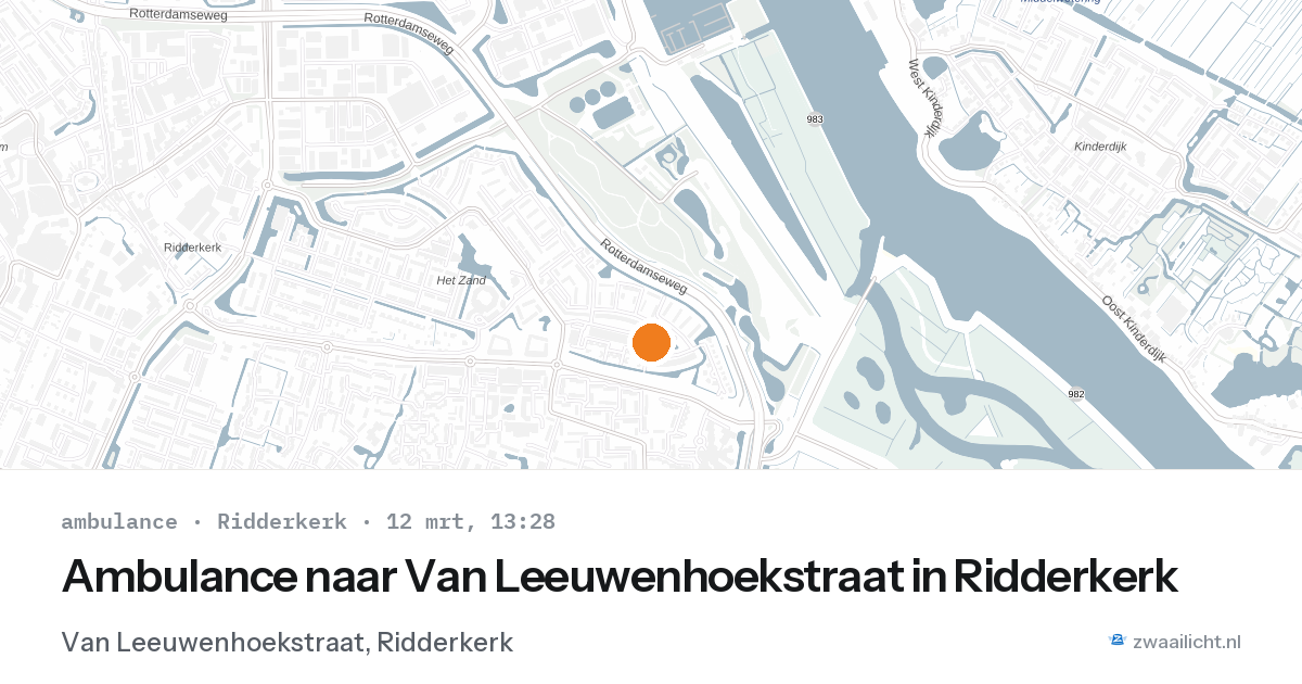 Ambulance naar Van Leeuwenhoekstraat in Ridderkerk — 12 mrt 2026