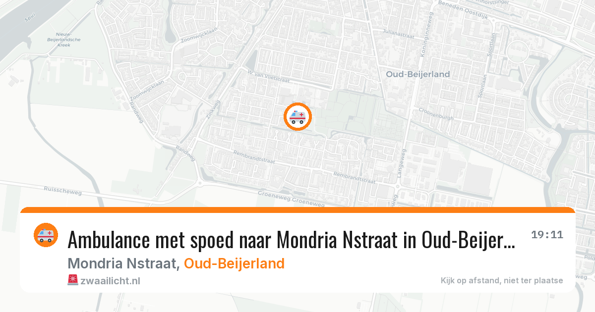 Ambulance met spoed naar Mondria Nstraat in Oud-Beijerland — 5 jul 2026