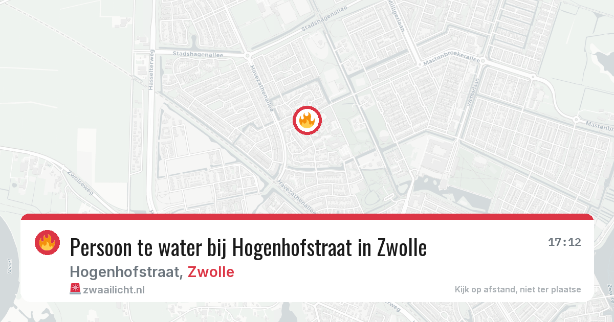 Persoon te water bij Hogenhofstraat in Zwolle — 24 jun 2026