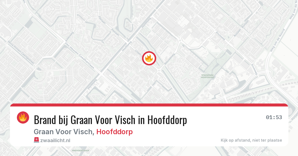 Brand bij Graan Voor Visch in Hoofddorp — 10 aug 2026