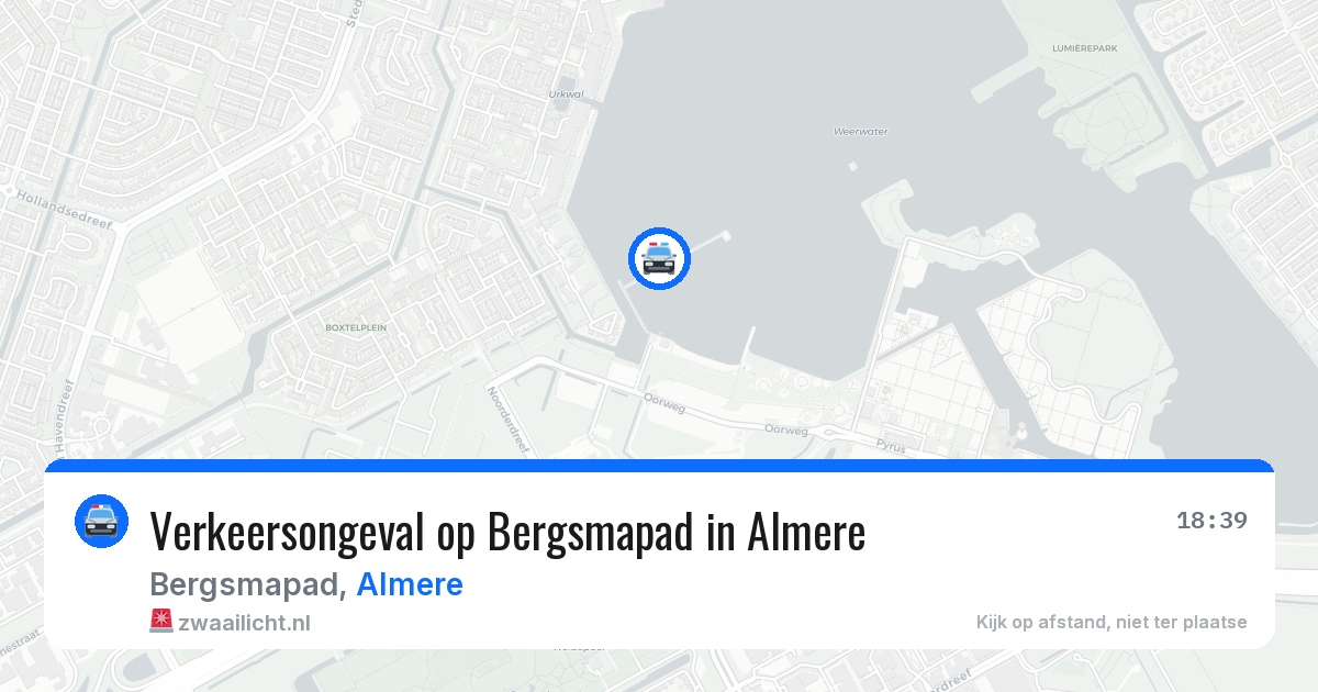 Verkeersongeval op Bergsmapad in Almere — 11 jul 2026