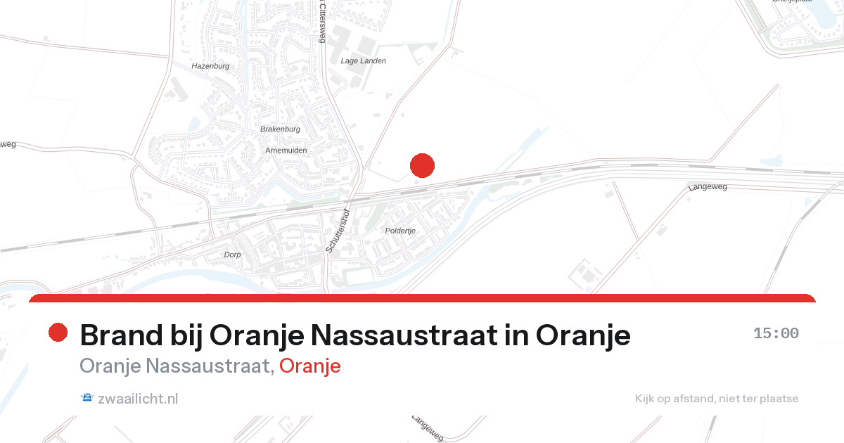 Brand bij Oranje Nassaustraat in Oranje — 28 aug 2026