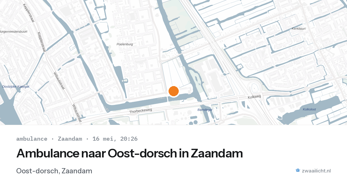 Ambulance naar Oost-dorsch in Zaandam — 16 mei 2026