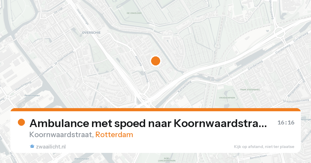 Ambulance met spoed naar Koornwaardstraat in Rotterdam — 21 aug 2026