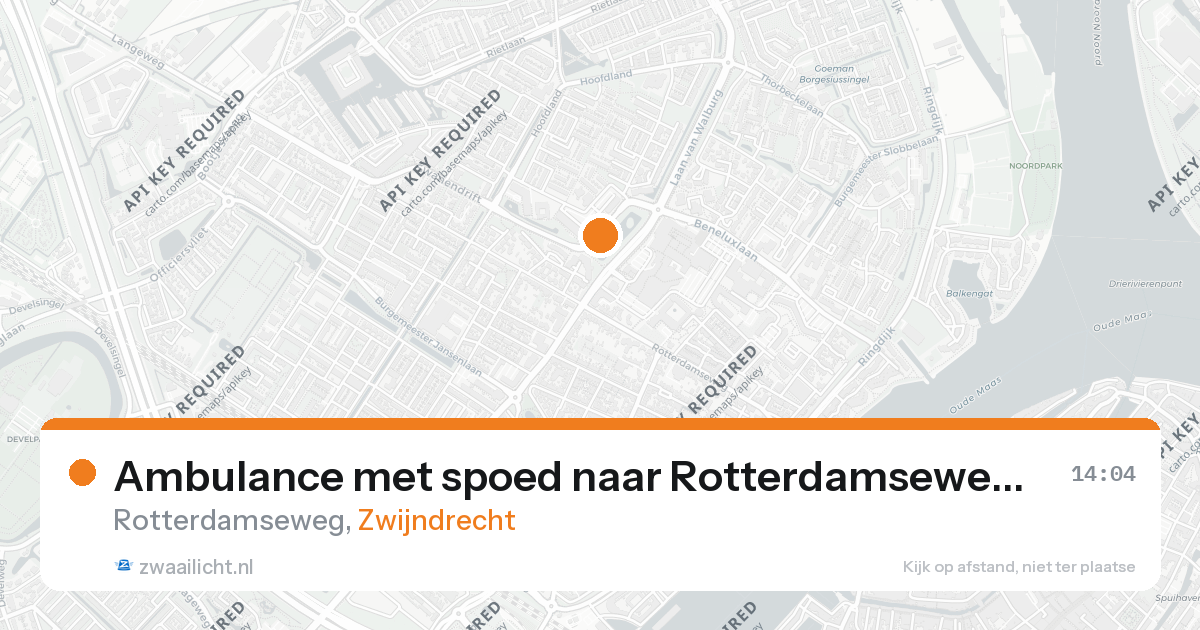 Ambulance met spoed naar Rotterdamseweg in Zwijndrecht — 26 aug 2026