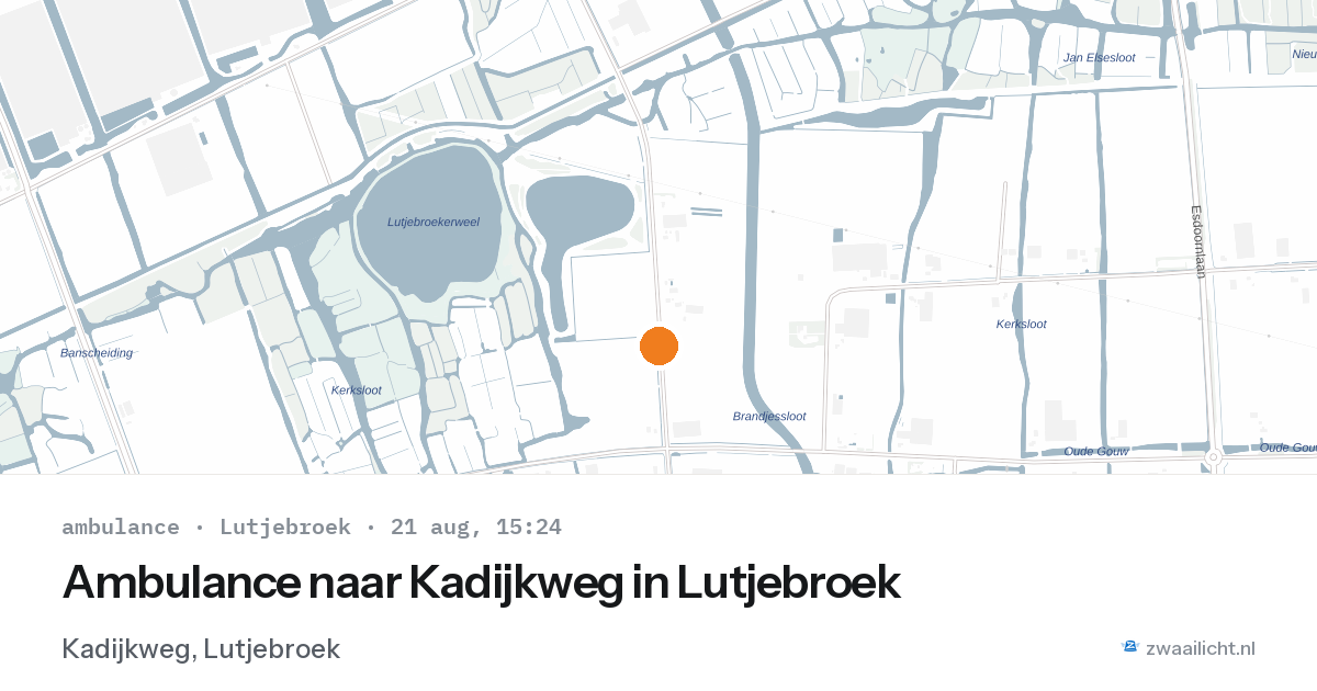 Ambulance naar Kadijkweg in Lutjebroek — 21 aug 2026
