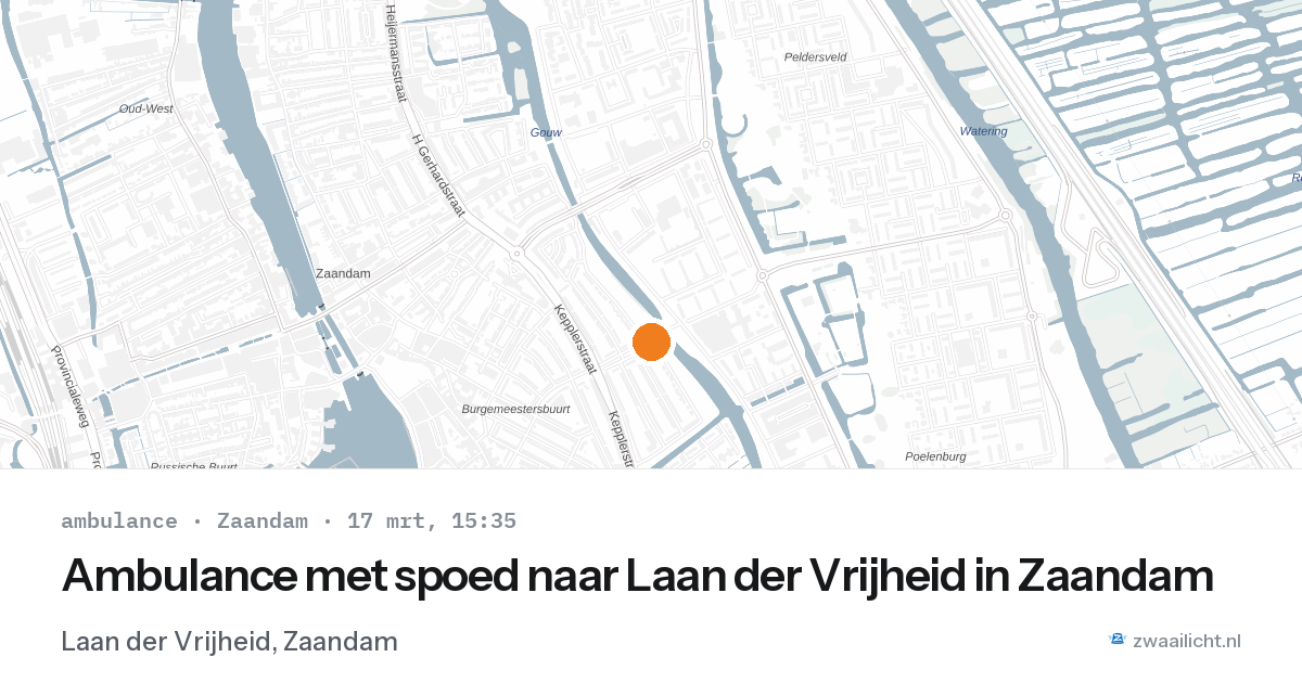 Ambulance met spoed naar Laan der Vrijheid in Zaandam — 17 mrt 2026