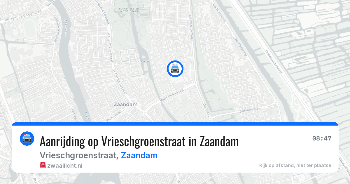 Aanrijding op Vrieschgroenstraat in Zaandam — 20 jun 2026