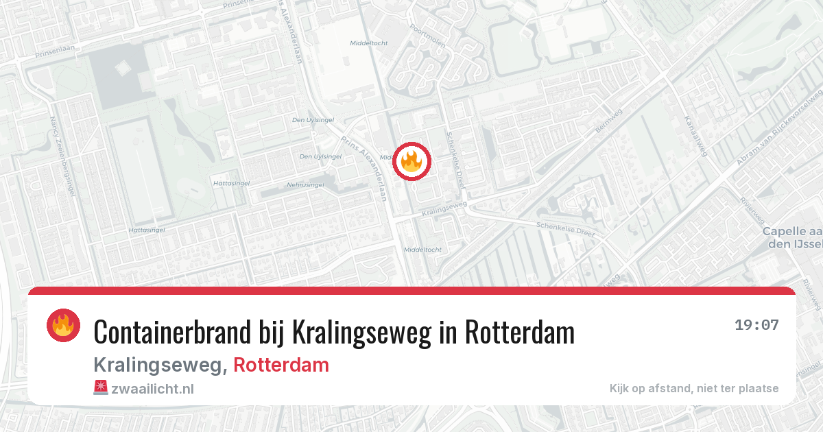 Containerbrand bij Kralingseweg in Rotterdam — 22 jun 2026