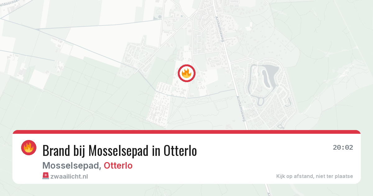 Brand bij Mosselsepad in Otterlo — 25 jun 2026