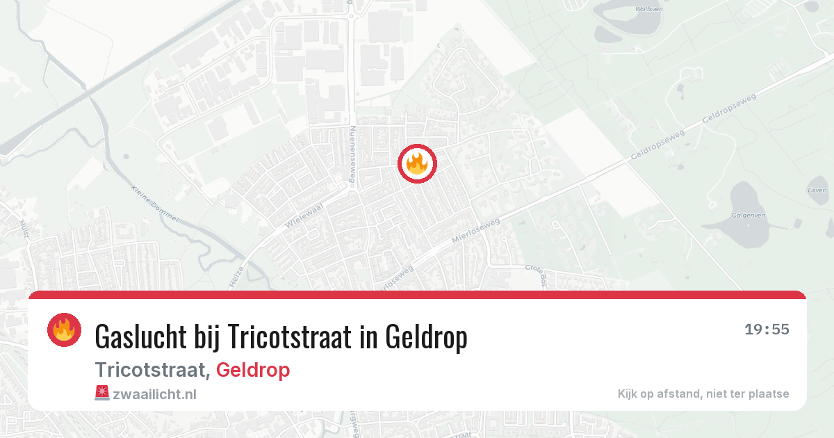 Gaslucht bij Tricotstraat in Geldrop — 16 apr 2026
