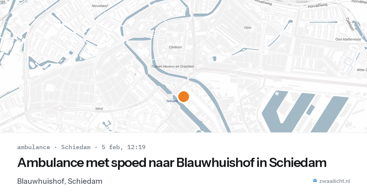 Ambulance met spoed naar Blauwhuishof in Schiedam — 5 feb 2026