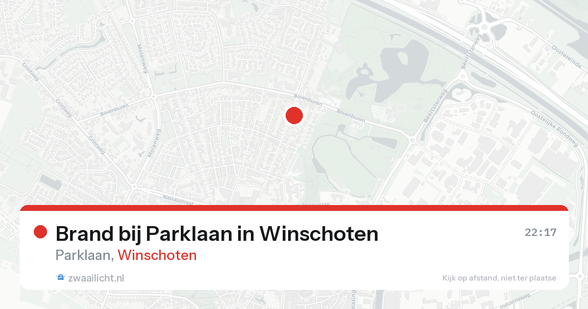 Brand bij Parklaan in Winschoten — 22 aug 2026