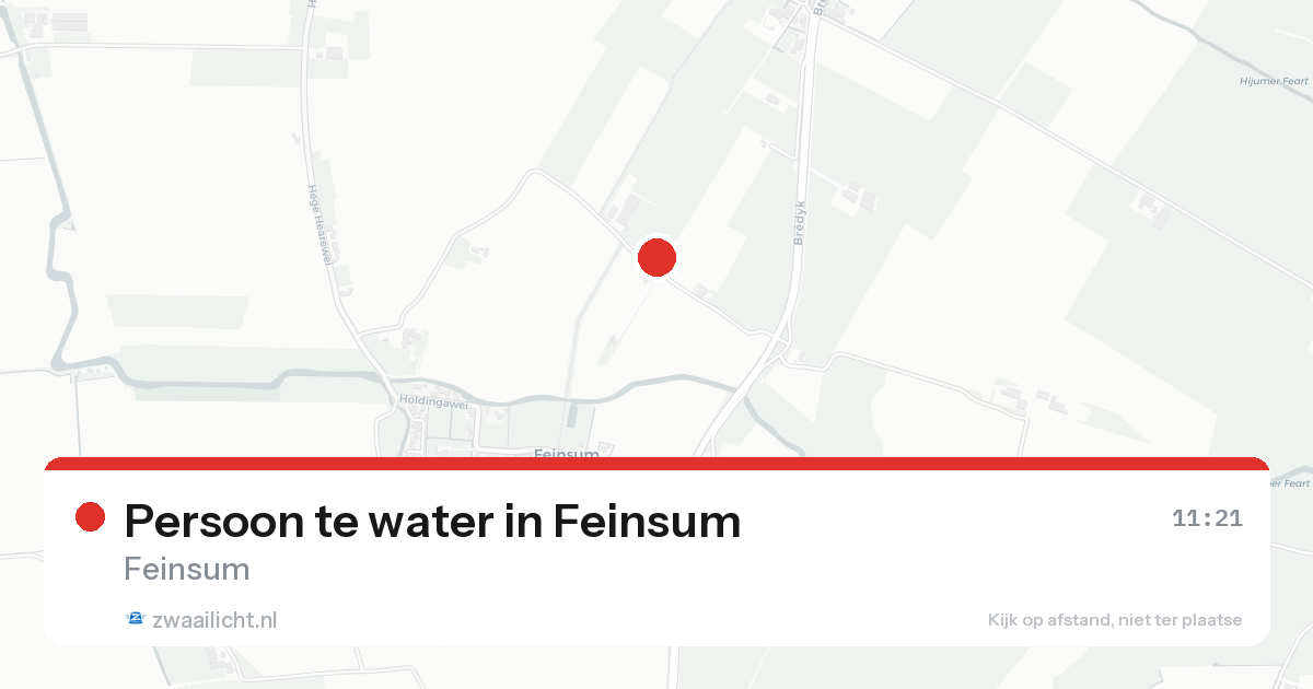 Persoon te water in Feinsum — 12 aug 2026