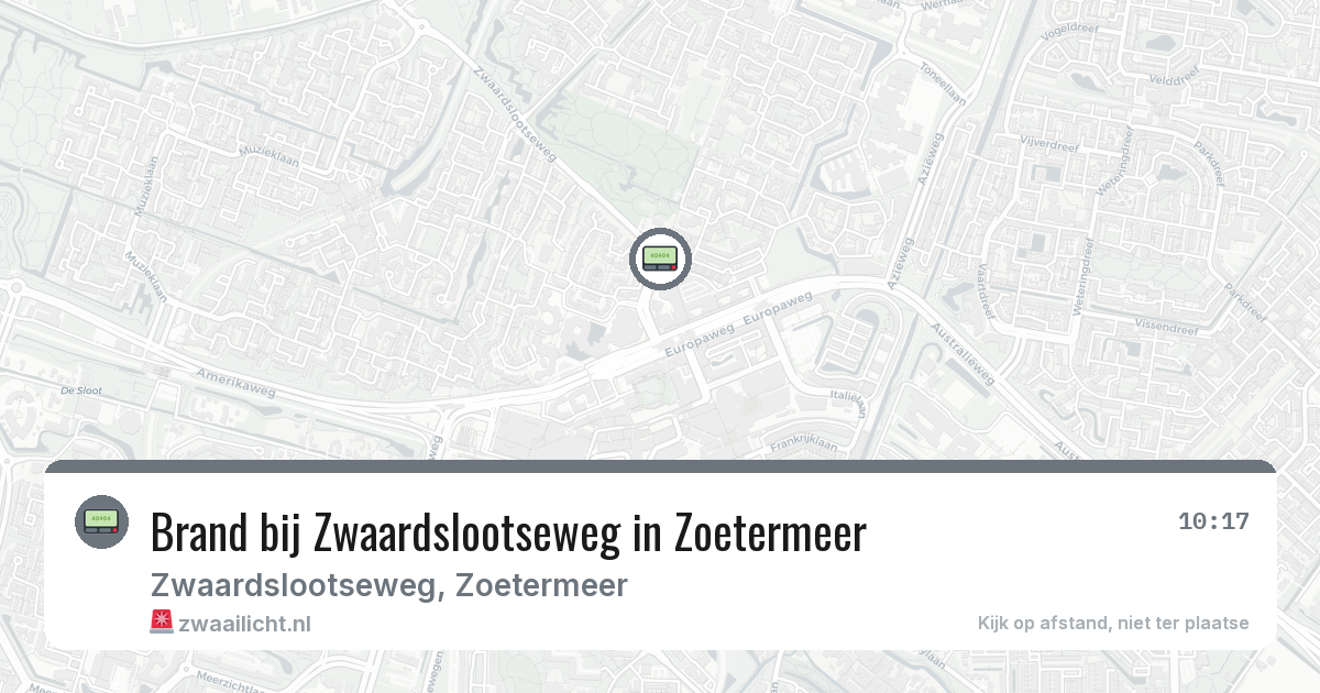 Brand bij Zwaardslootseweg in Zoetermeer — 23 feb 2026