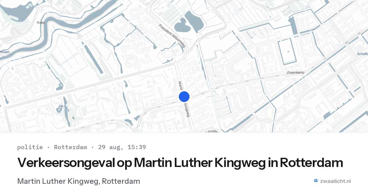 Verkeersongeval op Martin Luther Kingweg in Rotterdam — 29 aug 2026