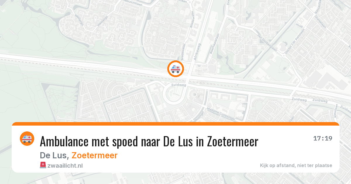 Ambulance met spoed naar De Lus in Zoetermeer — 10 aug 2026