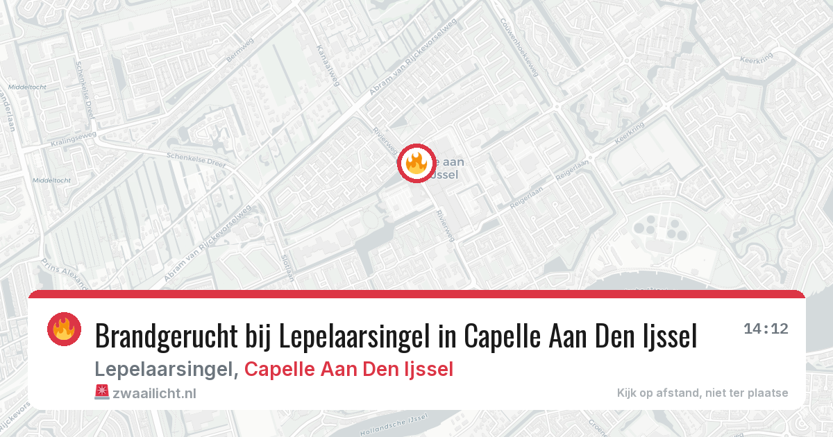 Brandgerucht bij Lepelaarsingel in Capelle Aan Den Ijssel — 9 aug 2026