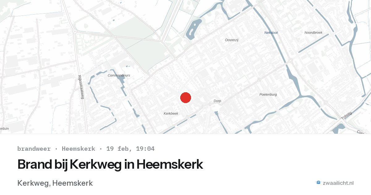 Brand bij Kerkweg in Heemskerk — 19 feb 2026