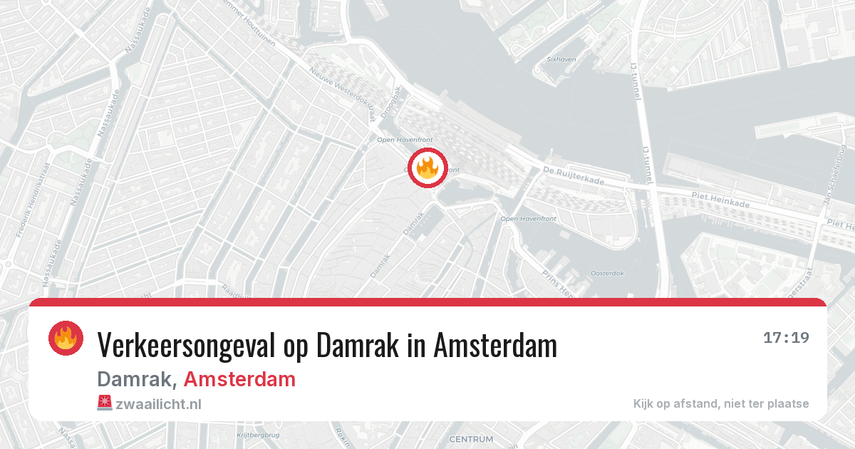 Verkeersongeval op Damrak in Amsterdam — 11 mrt 2026