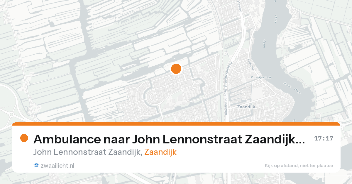 Ambulance naar John Lennonstraat Zaandijk in Zaandijk — 16 aug 2026