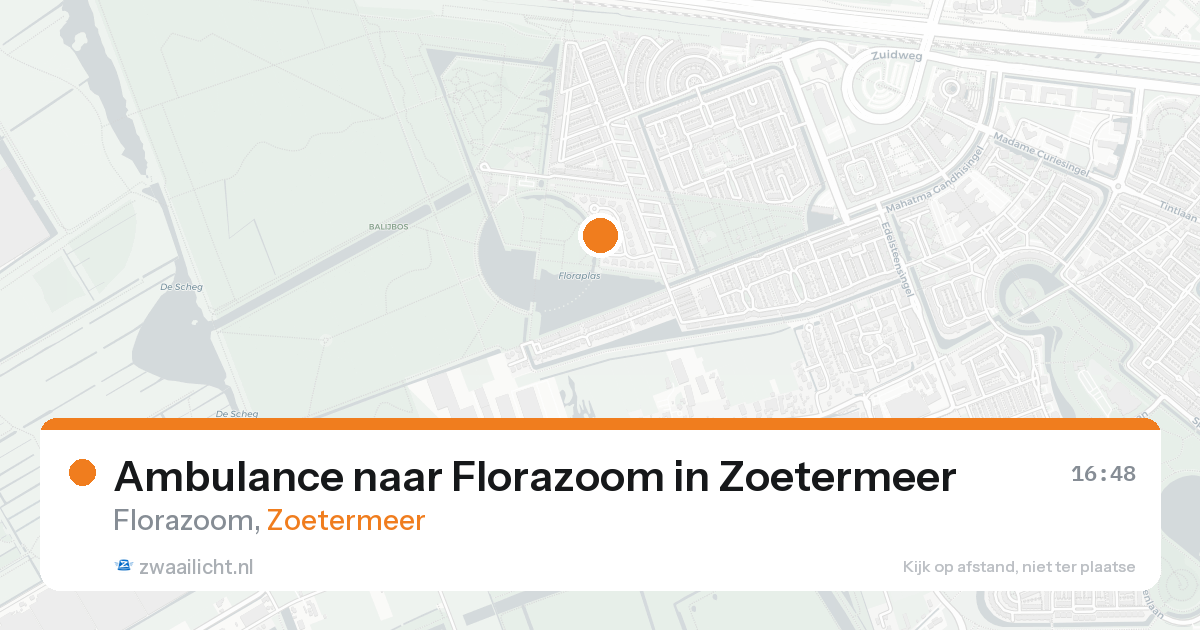 Ambulance naar Florazoom in Zoetermeer — 15 aug 2026