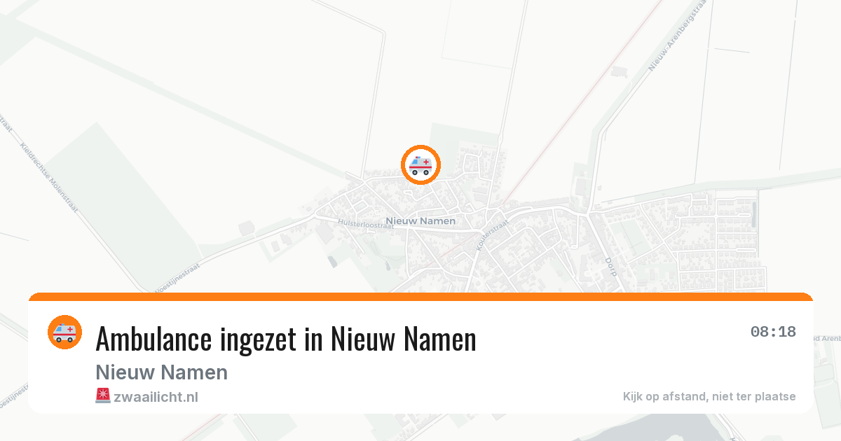 Ambulance ingezet in Nieuw Namen — 8 jun 2026