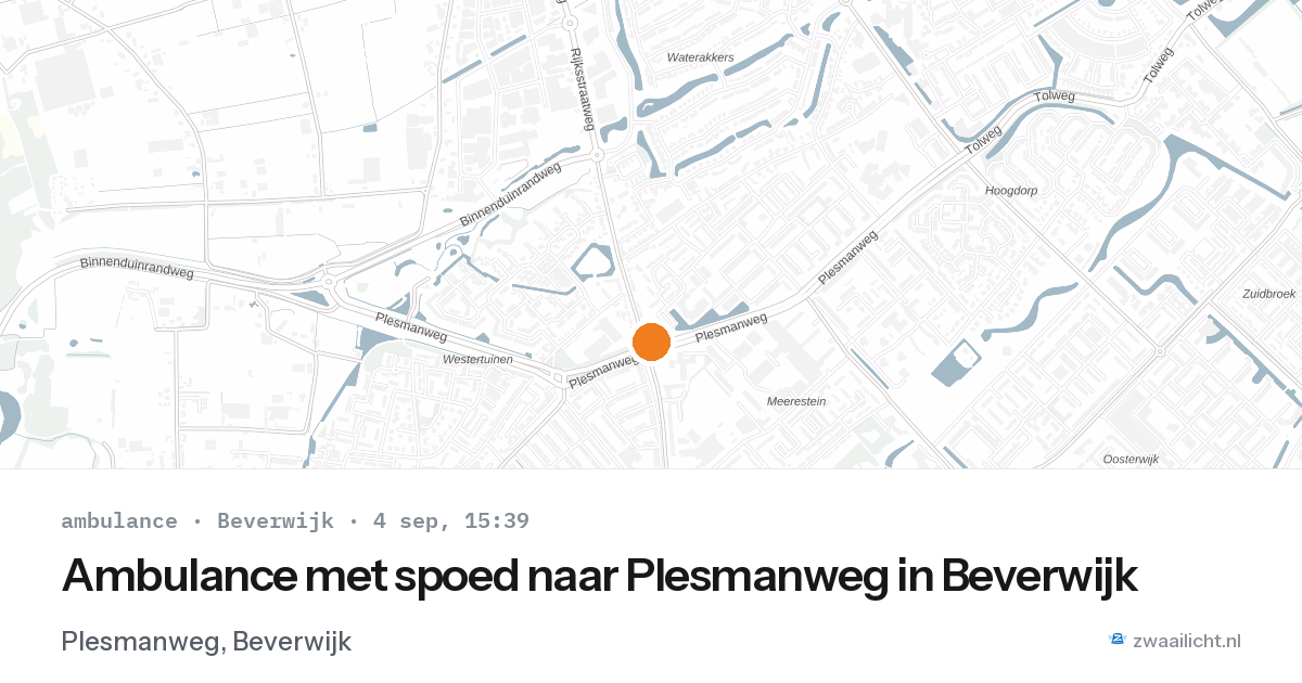 Ambulance met spoed naar Plesmanweg in Beverwijk — 4 sep 2026