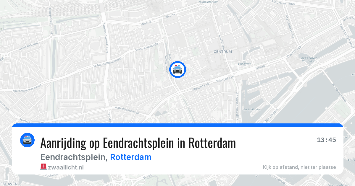 Aanrijding op Eendrachtsplein in Rotterdam — 7 jun 2026